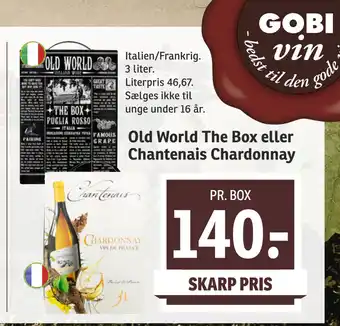 SPAR Old world the box eller chantenais chardonnay tilbud