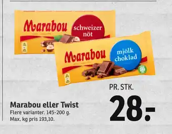 SPAR Marabou eller twist tilbud
