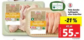 Lidl Hele danske kyllingelår eller inderfilet tilbud