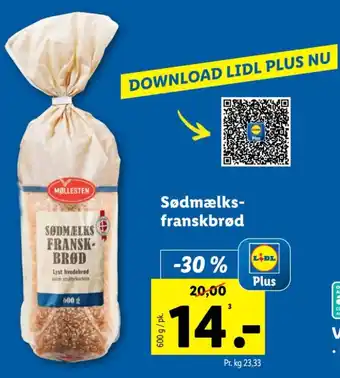 Lidl Sødmælks- franskbrød tilbud