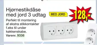 Harald Nyborg Hjørnestikdåse med jord 3 udtag tilbud
