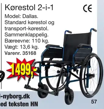 Harald Nyborg Kørestol 2-i-1 tilbud