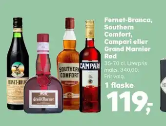 Fernet-Branca, Southern Comfort, Campari eller Grand Marnier Rød