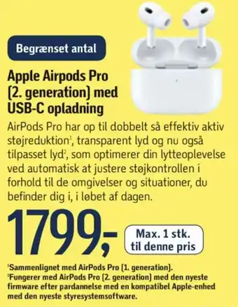 Føtex Apple Airpods Pro (2. generation) med USB-C opladning tilbud