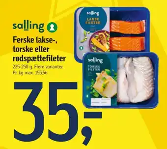 Føtex Ferske lakse-, torske eller rødspættefileter tilbud