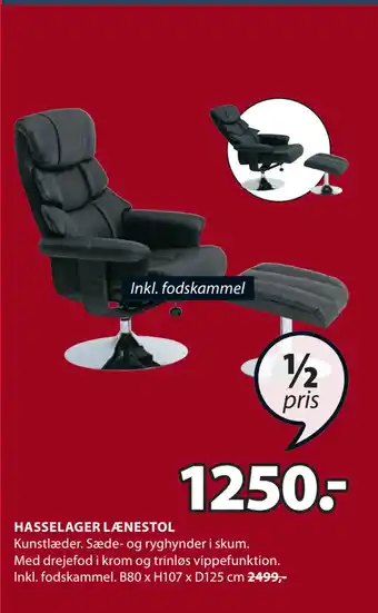 JYSK Hasselager lænestol tilbud