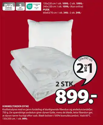 JYSK Himmeltinden dyne tilbud