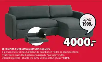 JYSK Jetsmark sovesofa med chaiselong tilbud