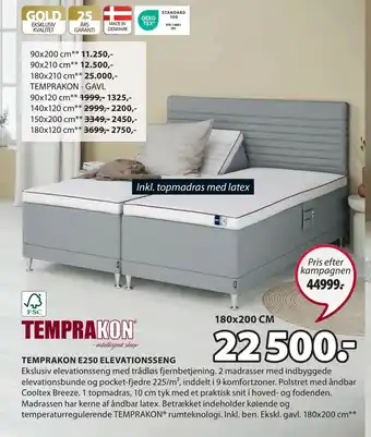 JYSK Temprakon e250 elevationsseng tilbud