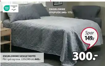 JYSK Engblomme sengetæppe tilbud