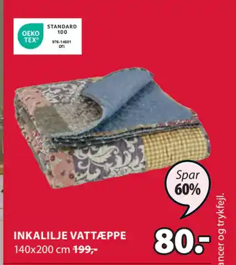 JYSK Inkalilje vattæppe tilbud
