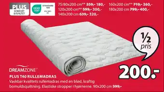 JYSK Plus t40 rullemadras tilbud