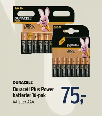 Føtex Duracell plus power batterier 16-pak tilbud