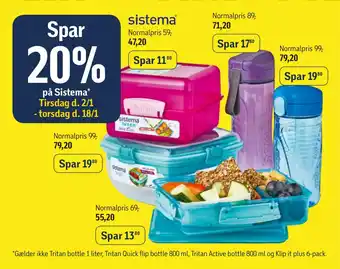 Føtex Spar 20% på sistema tilbud