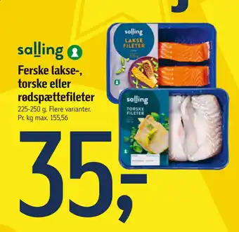 Føtex Ferske lakse-, torske eller rødspættefileter tilbud