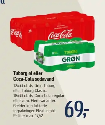 Føtex Tuborg øl eller coca-cola sodavand tilbud