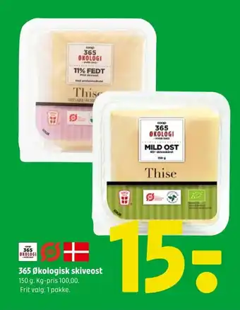 Coop 365 365 økologisk skiveost tilbud