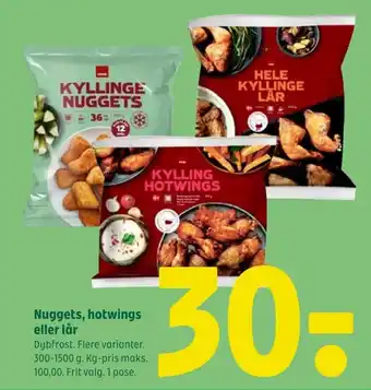 Nuggets, hotwings eller lår