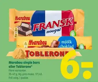 Coop 365 Marabou single bars eller Toblerone* tilbud