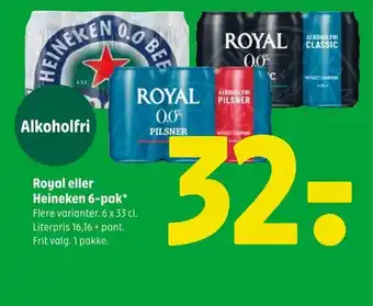 Coop 365 Royal eller Heineken 6-pak* tilbud