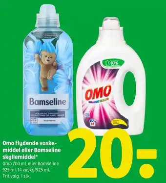 Coop 365 Omo flydende vaske-middel eller Bamseline skyllemiddel* tilbud