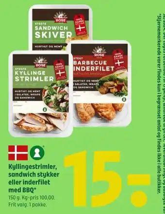 Coop 365 Kyllingestrimler, sandwich stykker eller inderfilet med BBQ* tilbud