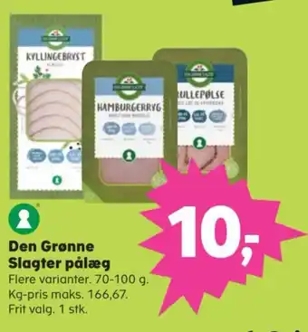 Kvickly Den Grønne Slagter pålæg tilbud