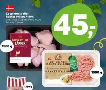 Kvickly Coop lårmix eller hakket kylling 7-10% tilbud
