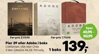 Kvickly Pier 39 eller Adobe i boks tilbud