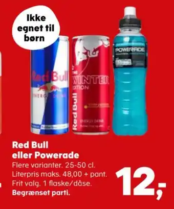 Kvickly Red Bull eller Powerade tilbud