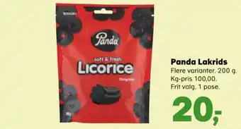 Kvickly Panda Lakrids tilbud