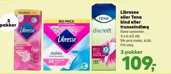 Kvickly Libresse eller Tena bind eller trusseindlæg tilbud