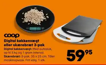 Kvickly Digital køkkenvægt eller skærebræt 3-pak tilbud