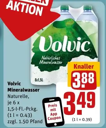 REWE Volvic Mineralwasser Naturelle tilbud