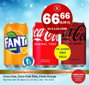 Købmandsgården Coca cola, coca-cola zero, fanta orange tilbud