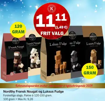 Købmandsgården Nordthy fransk nougat og luksus fudge tilbud