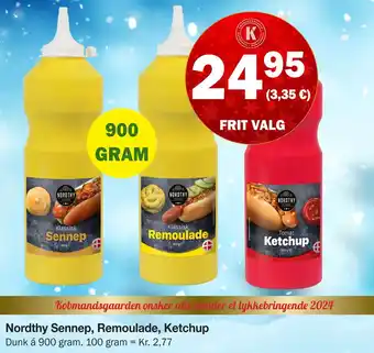 Købmandsgården Nordthy sennep, remoulade, ketchup tilbud