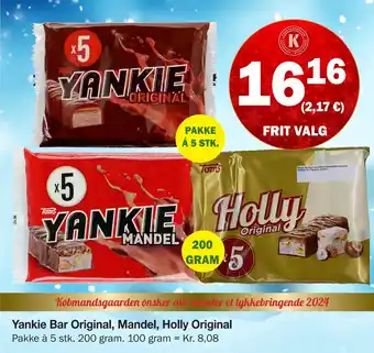 Købmandsgården Yankie bar original, mandel, holly original tilbud