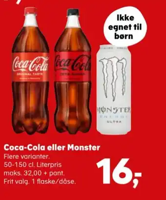 SuperBrugsen Coca-Cola eller Monster tilbud