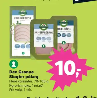 SuperBrugsen Den grønne slagter pålæg tilbud