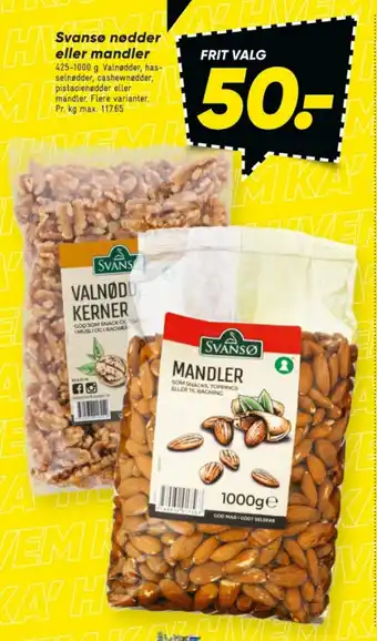 Bilka Svansø nødder eller mandler tilbud