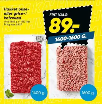 Bilka Hakket okse-eller grise-/ kalvekød tilbud