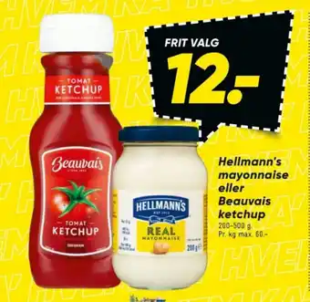 Bilka Hellmann's mayonnaise eller Beauvais ketchup tilbud