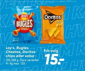 Bilka Lay's, Bugles, Cheetos, Doritos chips eller salsa tilbud