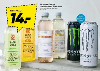 Bilka Monster Energy, Vitamin Well eller Nobe tilbud
