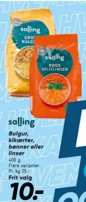 Bilka Bulgur, kikærter, bønner eller linser tilbud