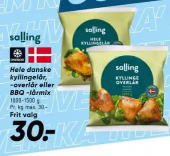 Bilka Hele danske kyllingelår, -overlår eller BBQ -lårmix tilbud