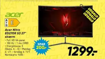 Acer Nitro ED270R S3 27" skærm
