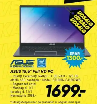 Bilka ASUS 15,6" Full HD PC tilbud