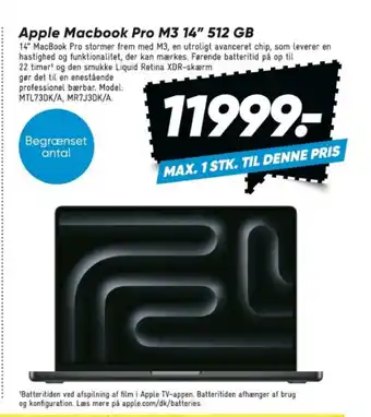 Bilka Apple Macbook Pro M3 14" 512 GB tilbud